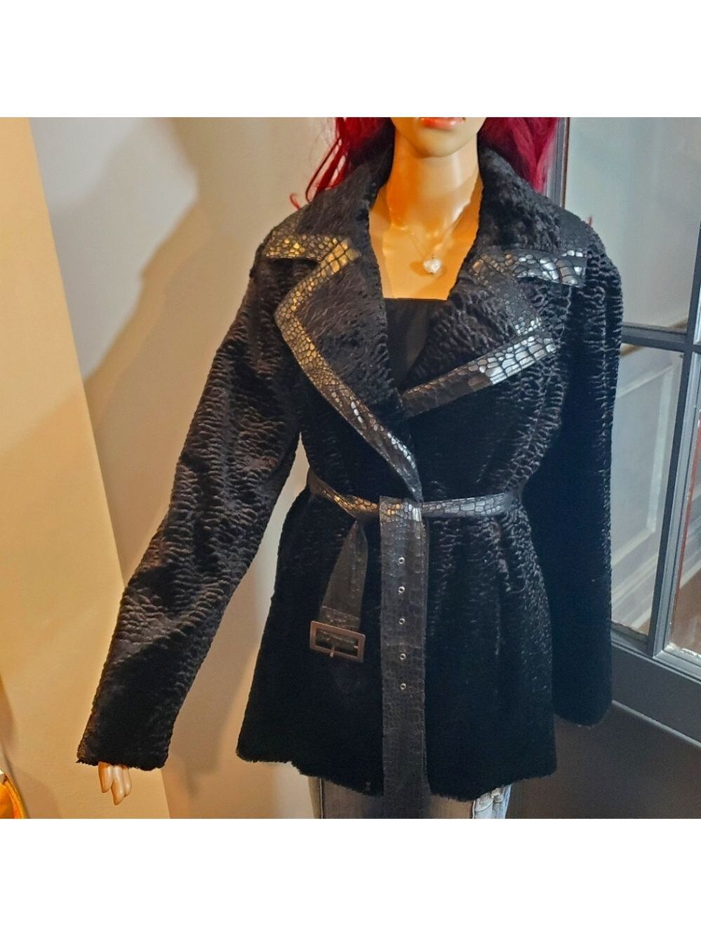 Vintage Faux Fur Textured Robe Jacket